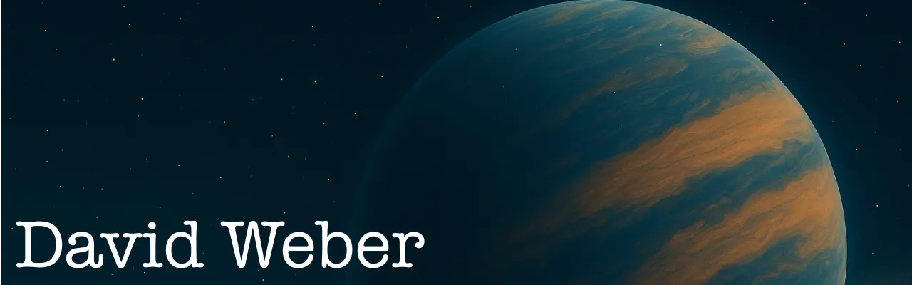 David weber autor fantastyki. Banner na stronie.